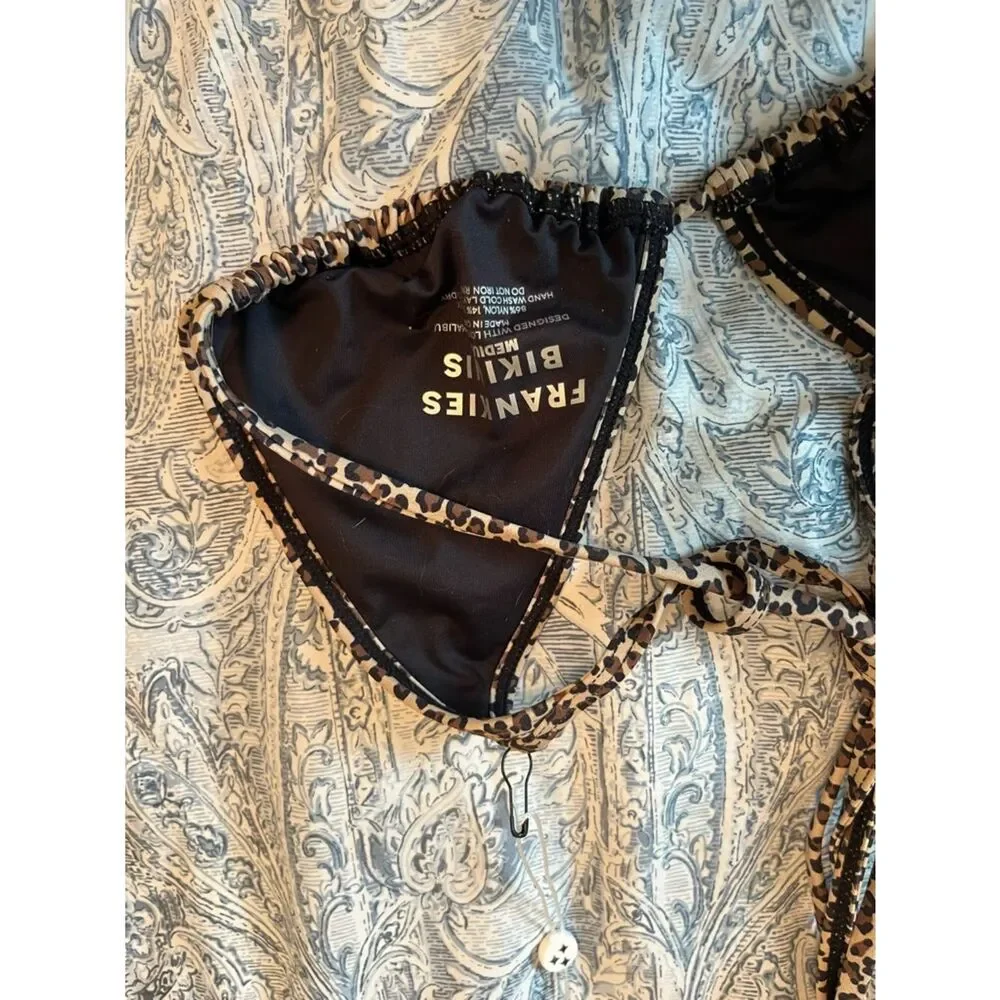 NWT Frankie’s Bikinis Leopard Print Bikini Set Size M 🐆✨
